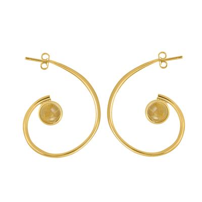 Handmade earrings with rutilated quarz