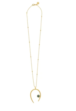 Gold-Plated earrings with seraphinite stone