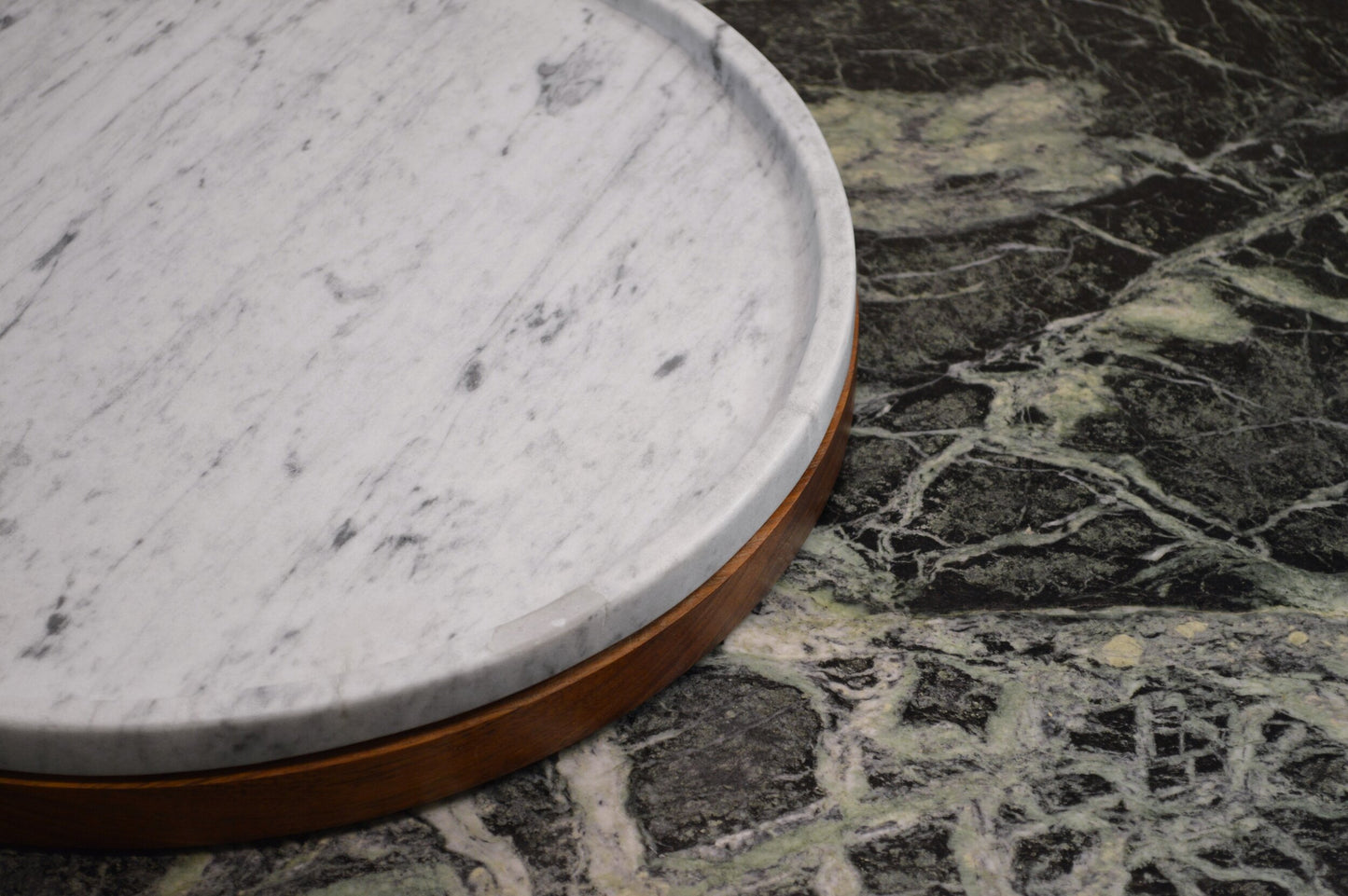 Marble & Wooden rotating food table