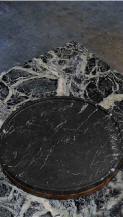 Marble & Wooden rotating food table