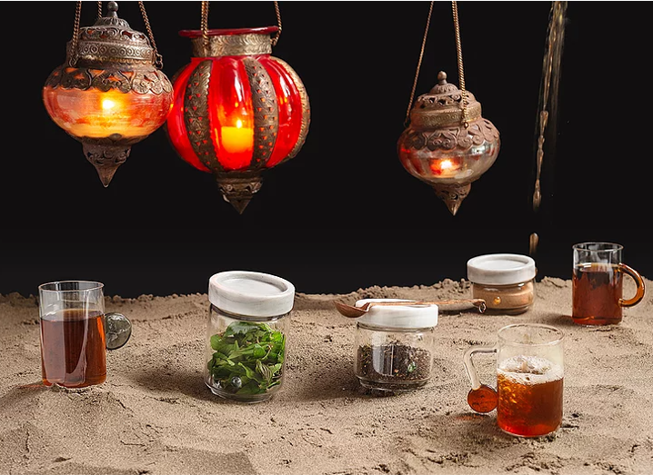 Containers White Marble & Glass