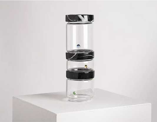 Containers Black Marble & Glass