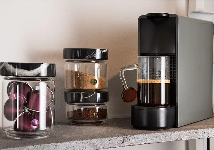 Containers Black Marble & Glass