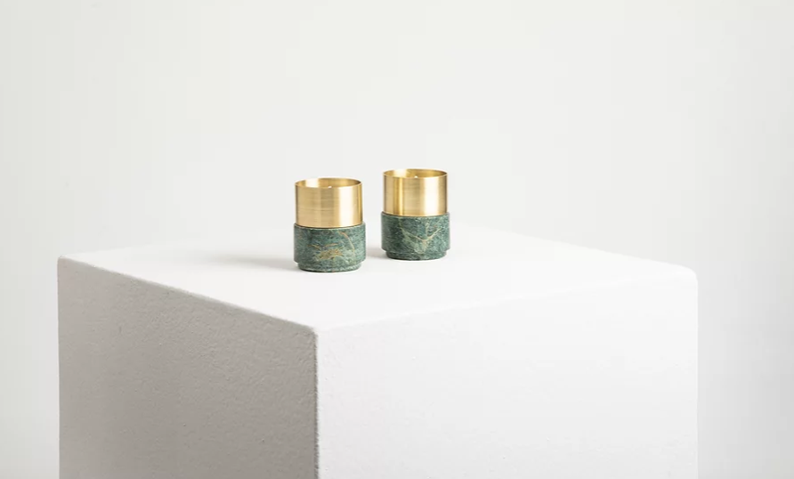 Marble Brass Candle Holders
