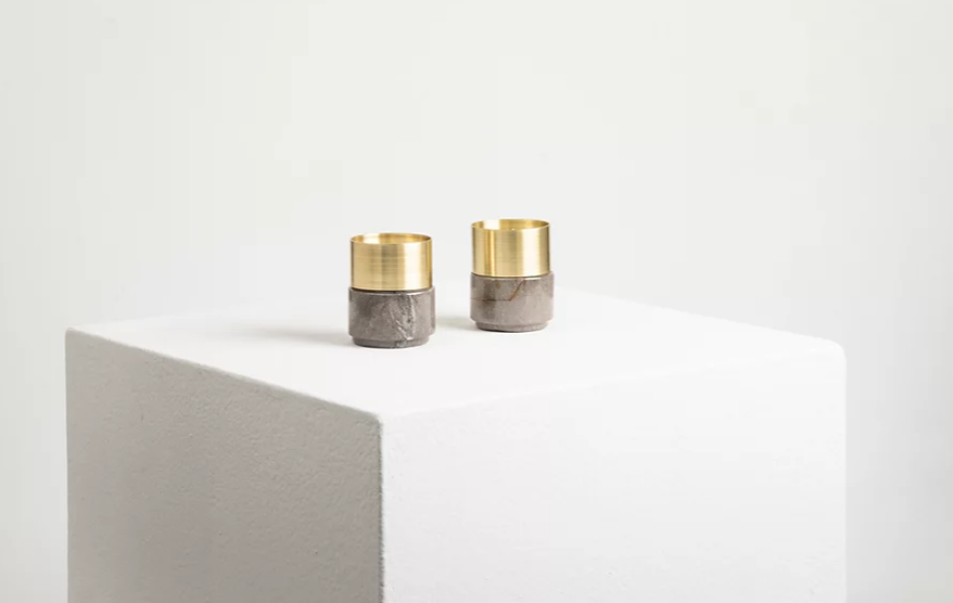 Marble Brass Candle Holders