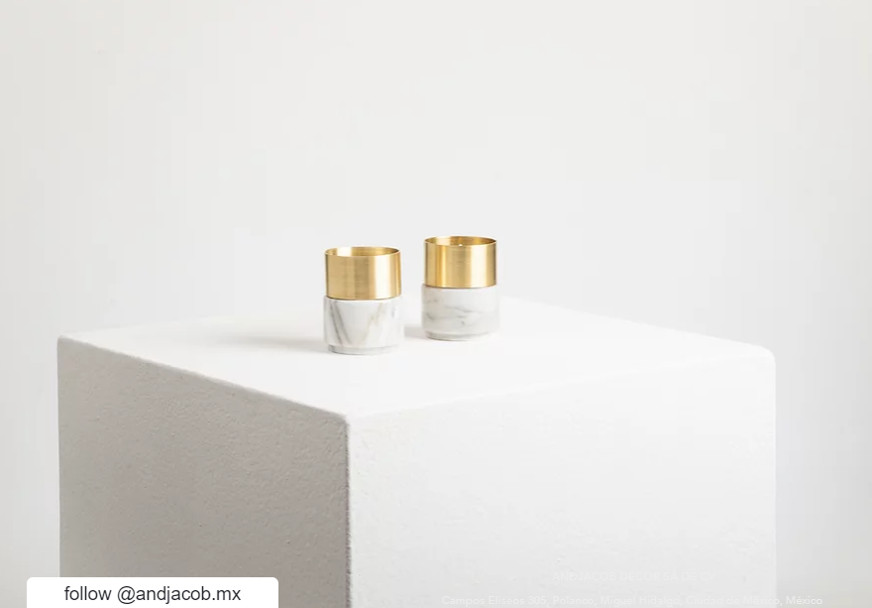 Marble Brass Candle Holders