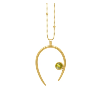 Gold-Plated necklace with Rutilated Quarz